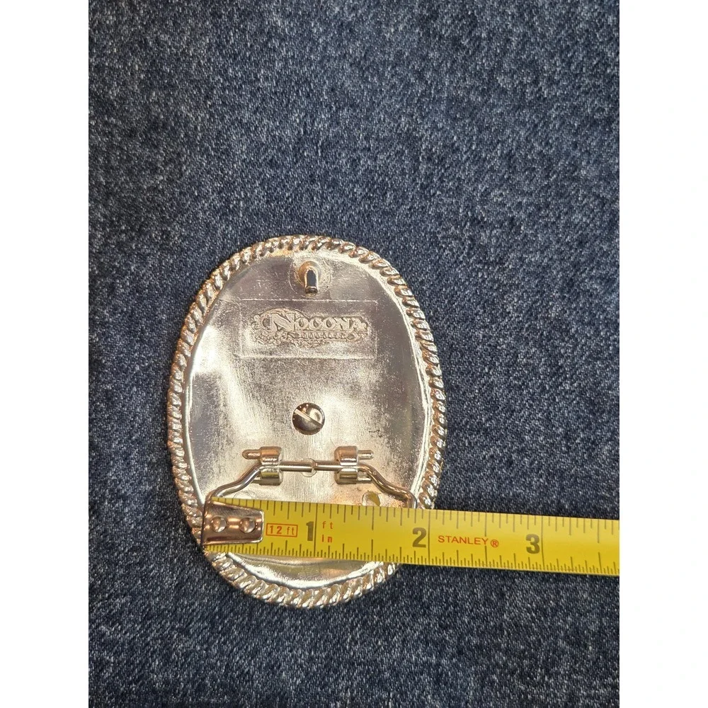 Vintage Nocona Silver Gold Horse Stallion Western Belt Buckle Rodeo